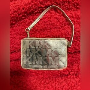 Michael Kors gold metallic wristlet
